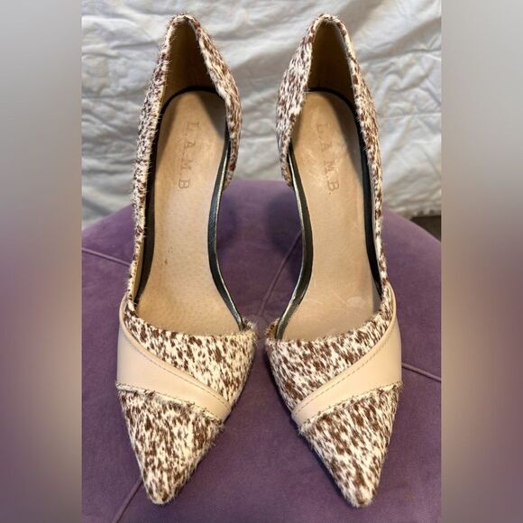 L.A.M.B Kadie Calf Hair D’Orsay Heels GUC Size 7 - Picture 1 of 7